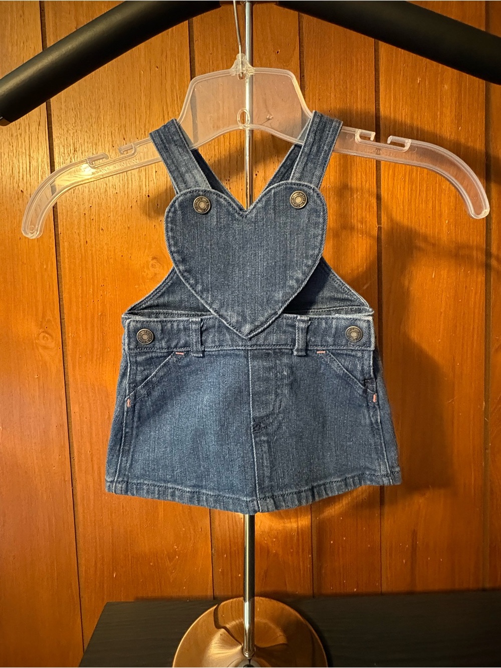 Carter's Denim Heart-Bib Skirt Overalls - Blue